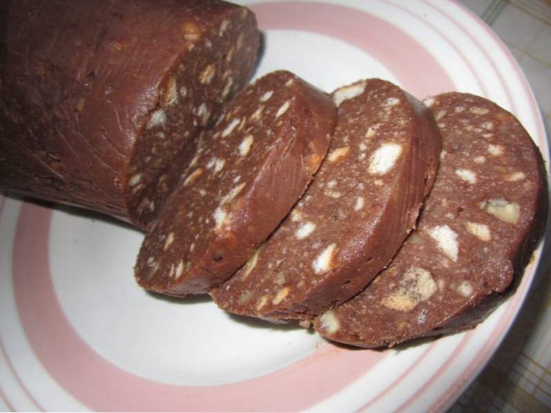 Рецепт Шоколадной Колбасы Из Печенья И Какао