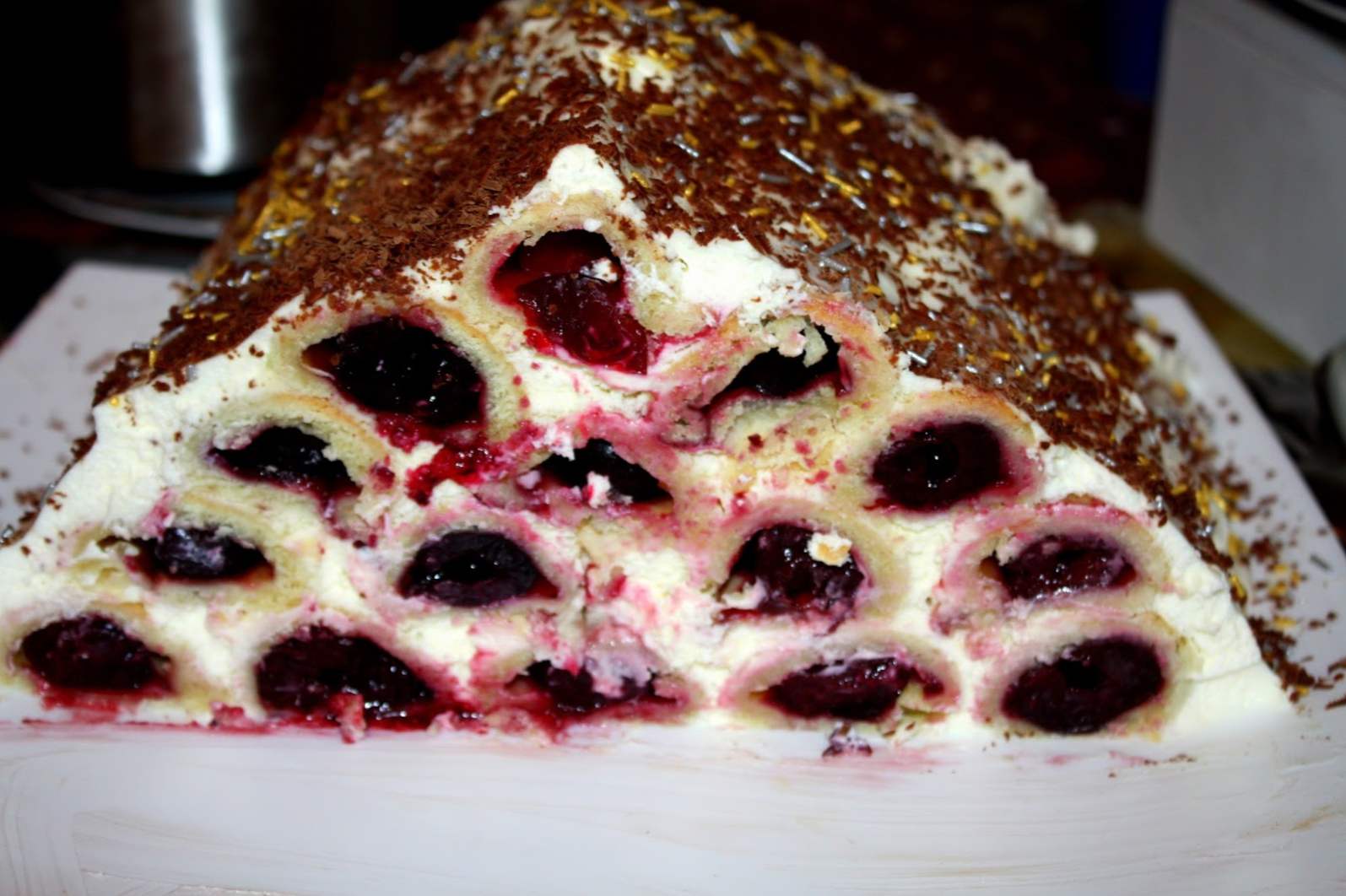 Cake Monastic chaos s čerešňou - 7 krok za krokom recepty na varenie