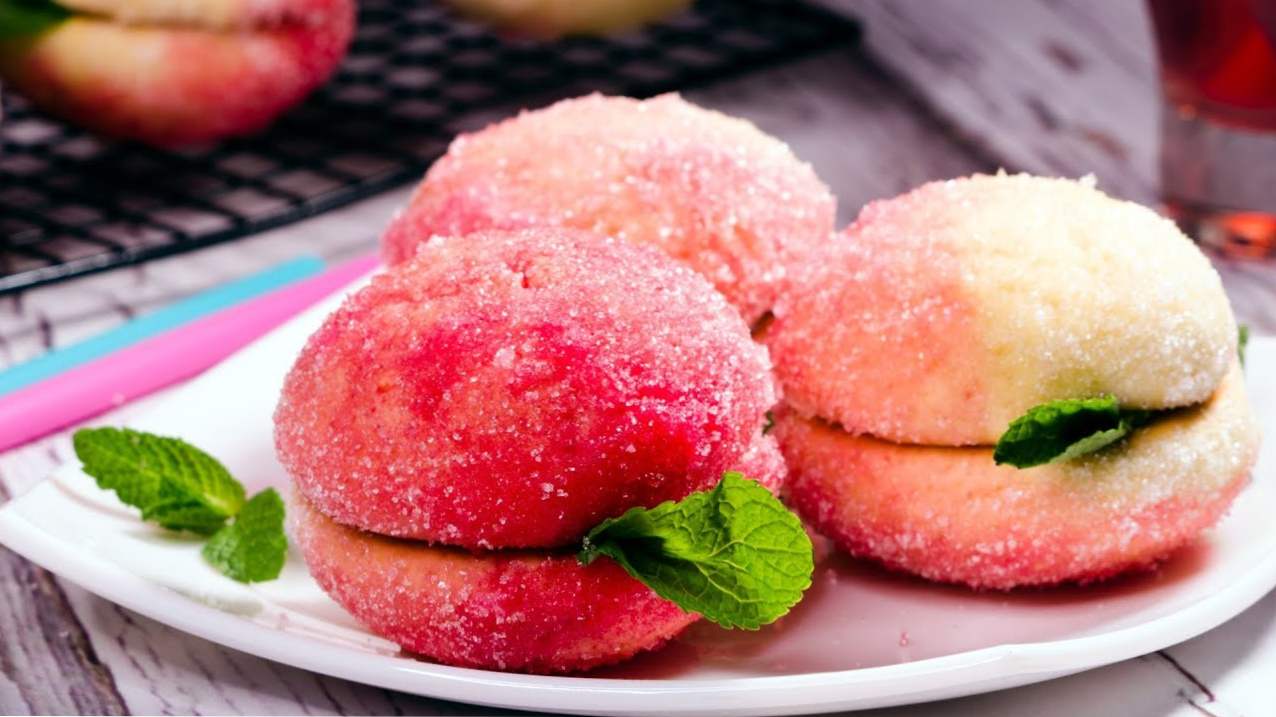 Peach Cookies - 7 krok za krokom recepty, ako urobiť domáce broskyne cookies