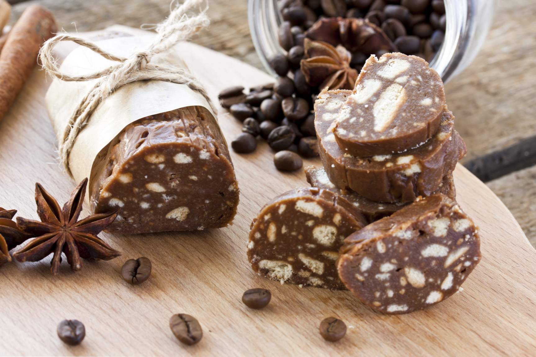 Рецепт шоколадної ковбаси з печива і какао